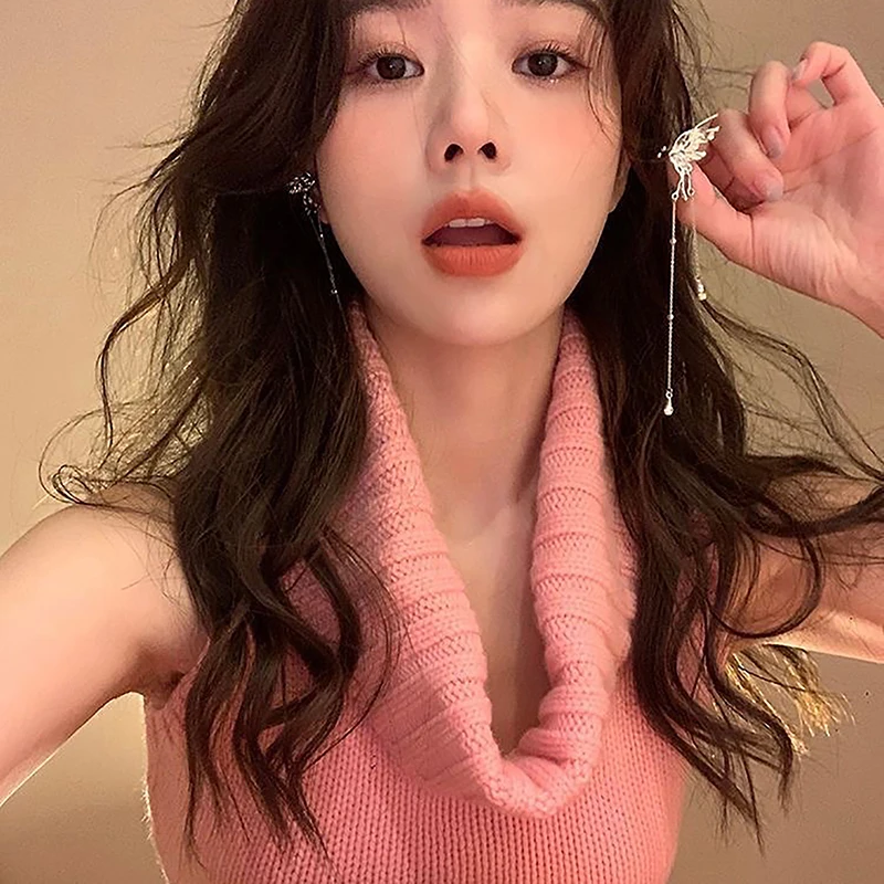 1 пара женские серьги-клипсы Крылья Ангела