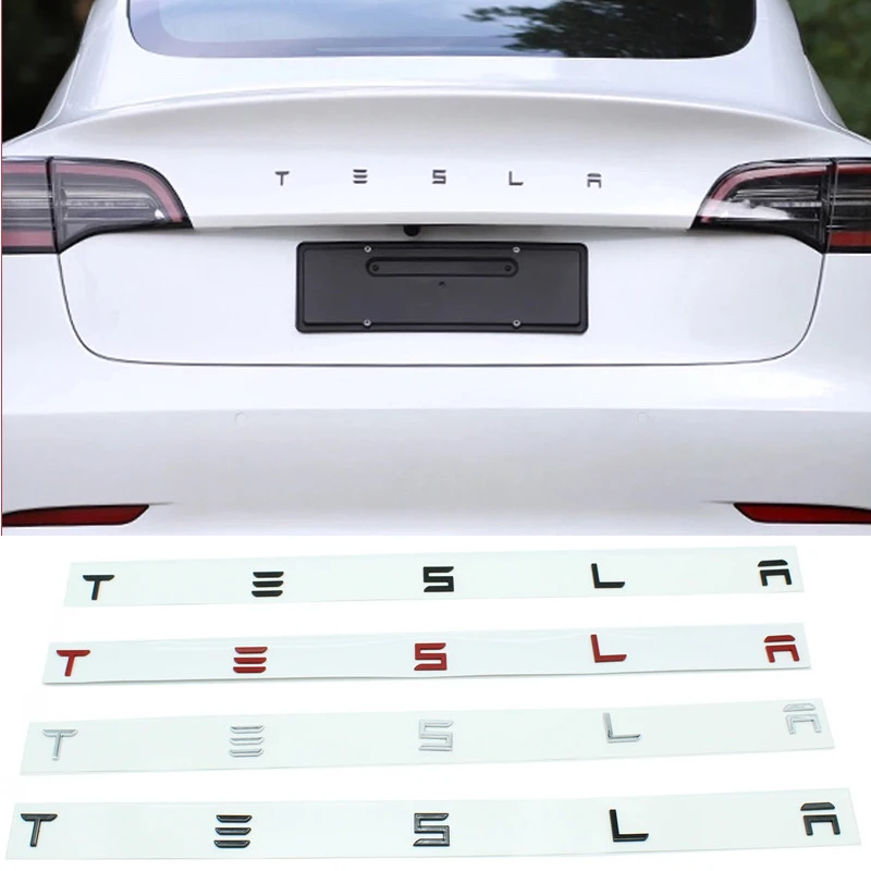 

For Tesla Car Back Trunk Logo Replacement Letters Stickers For Tesla Model 3 Model X Y Model S Replace English alphabet Emblem