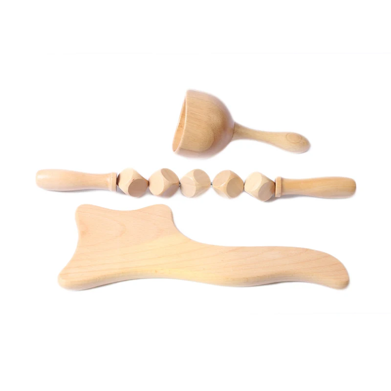 Деревянный лимфатический дренажный инструмент набор из 5 деревянных роликов для