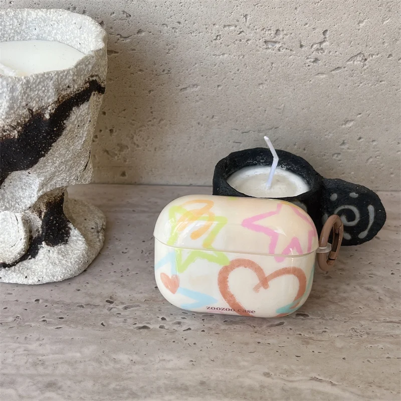 Симпатичные граффити love для AirPods 1 2 3 Pro Air Pods Pro2 защитная цветная подвеска в виде