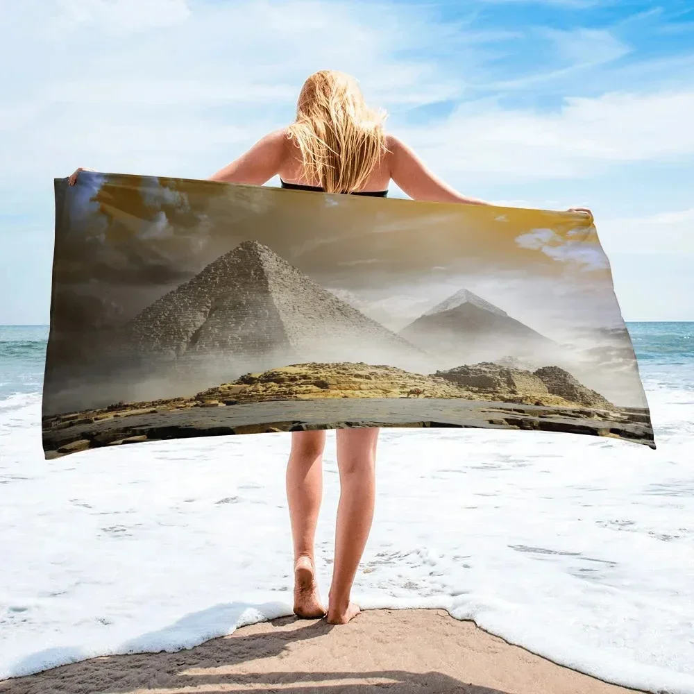 

Пляжное полотенце Ancient Egypt Hieroglyph Pyramid Pharaoh 100% Полиэстер