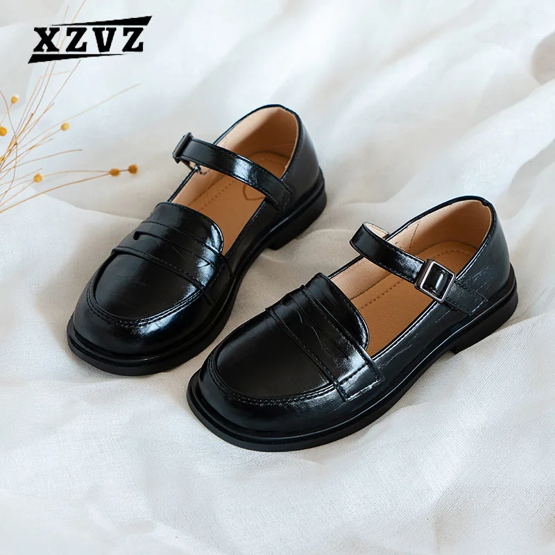 

XZVZ Girls Shoes Comfortable Non-slip Children's Leather Shoes Microfiber Leather Princess Shoes Excellent Texture Kids Footwear