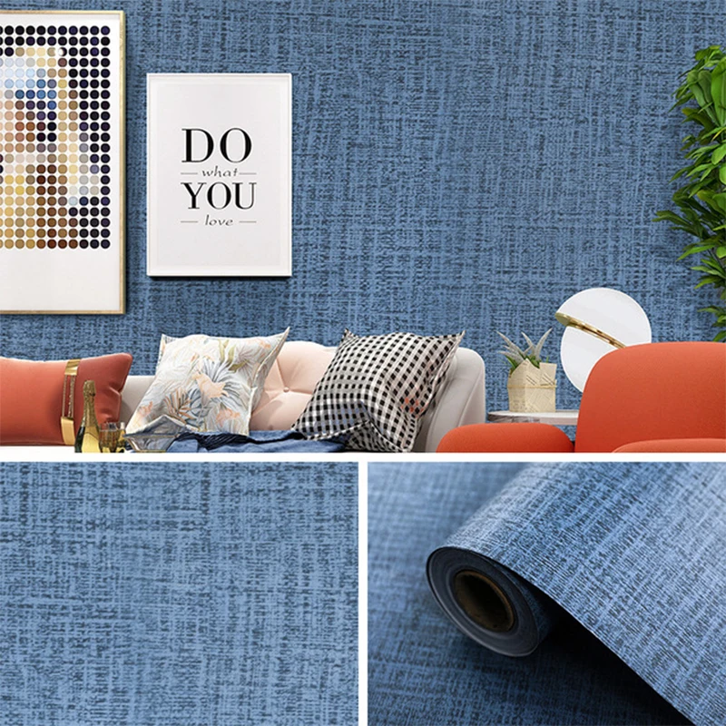 

Самоклеящиеся обои с льняным узором, декоративные виниловые обои для стен, водонепроницаемые ПВХ настенные наклейки для спальни, гостиной, ...