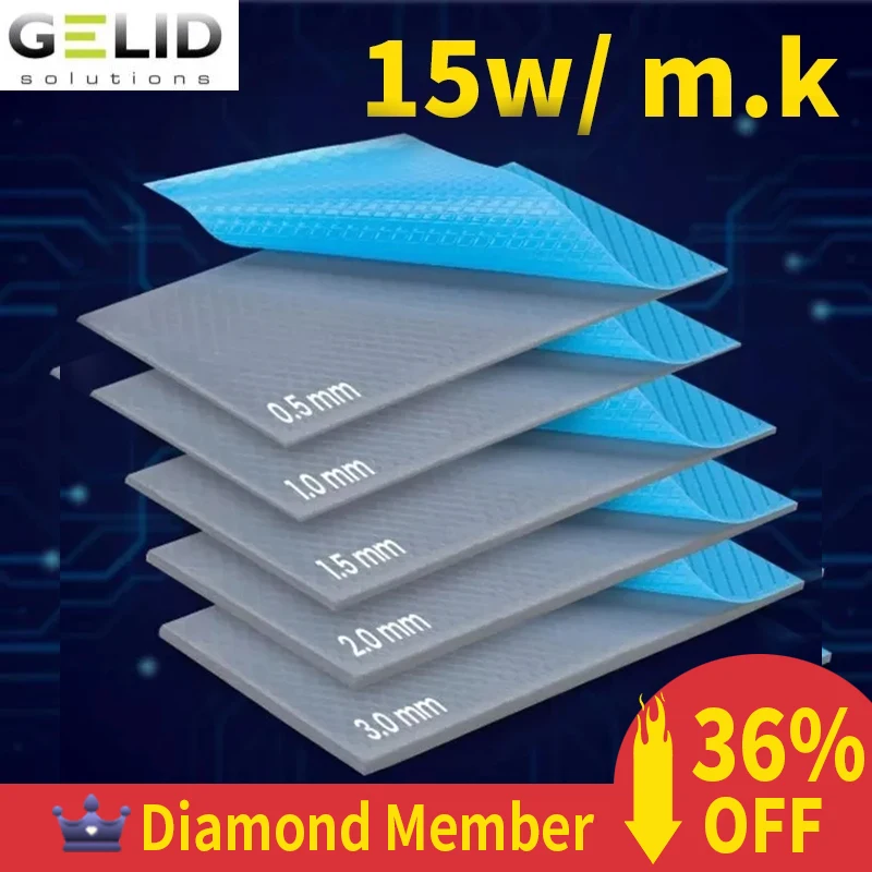 gelid gp ultimate 15wmk high performance thermal pad cpugpu graphics card thermal pad motherboard thermal pad multi size free global shipping
