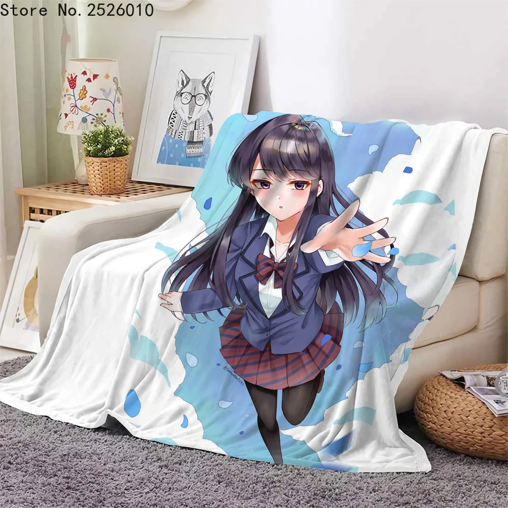 

Мультяшное фланелевое одеяло Komi't Communicate в стиле аниме, детское 3D одеяло, милое одеяло, домашний декор, Прямая поставка 04
