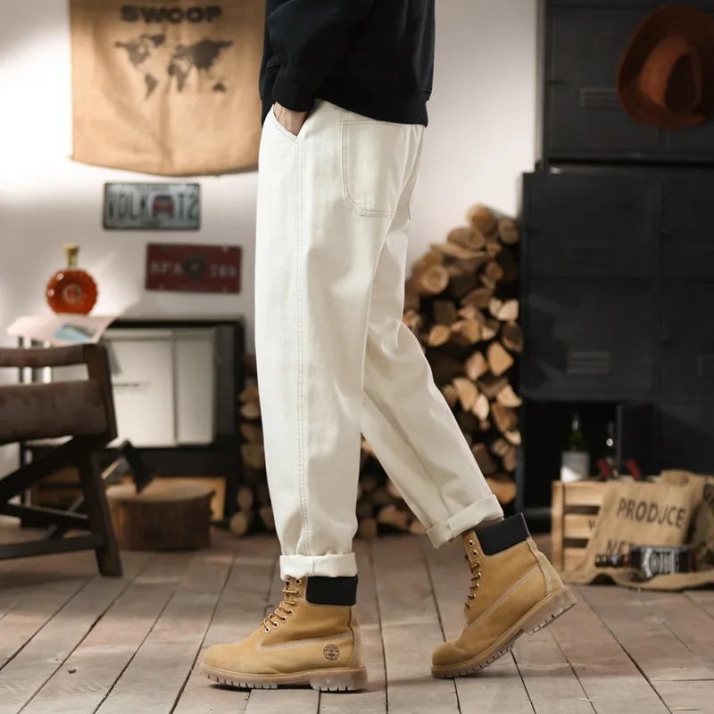 Большие размеры 28-42 мужская уличная одежда модные свободные повседневные прямые