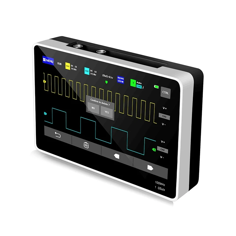 

mini dual-channel digital touch panel tablet oscilloscope with 100M bandwidth and 1GS sampling rate