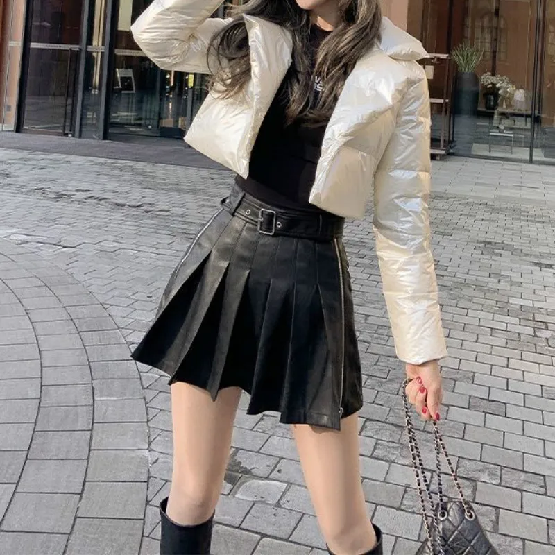 Bubble Jacket Ladies Parker Coat Jacket Pure Color Short New Fashion Polyester Clothing Short Streetwear Ladies Winter Jacket