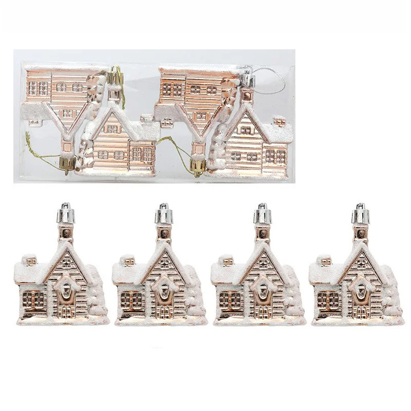 

Рождественские подвески снежный дом 4 шт.