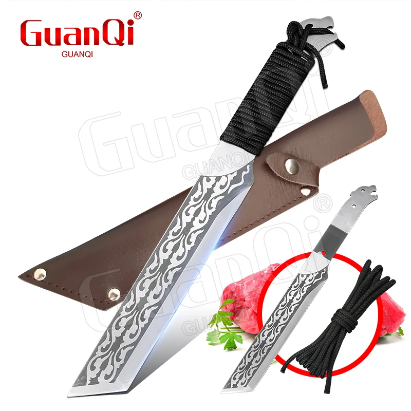 Кухонный нож из нержавеющей стали зеркальные ножи для мясника острый