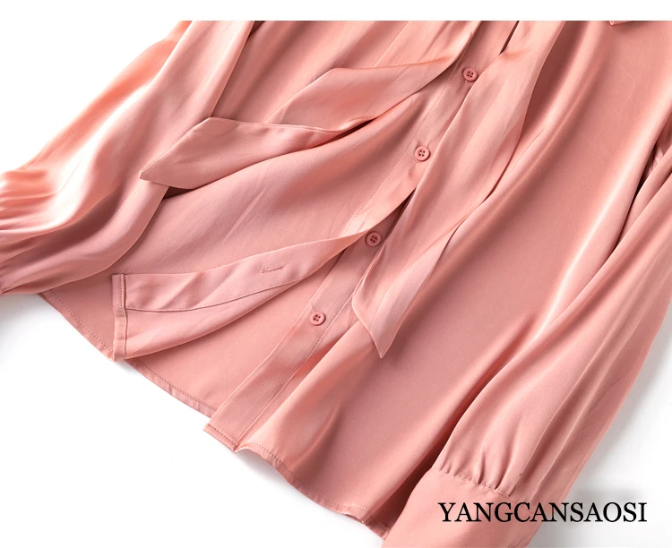 Женская модная мягкая восковая шелковая эластичная рубашка из двух атласных