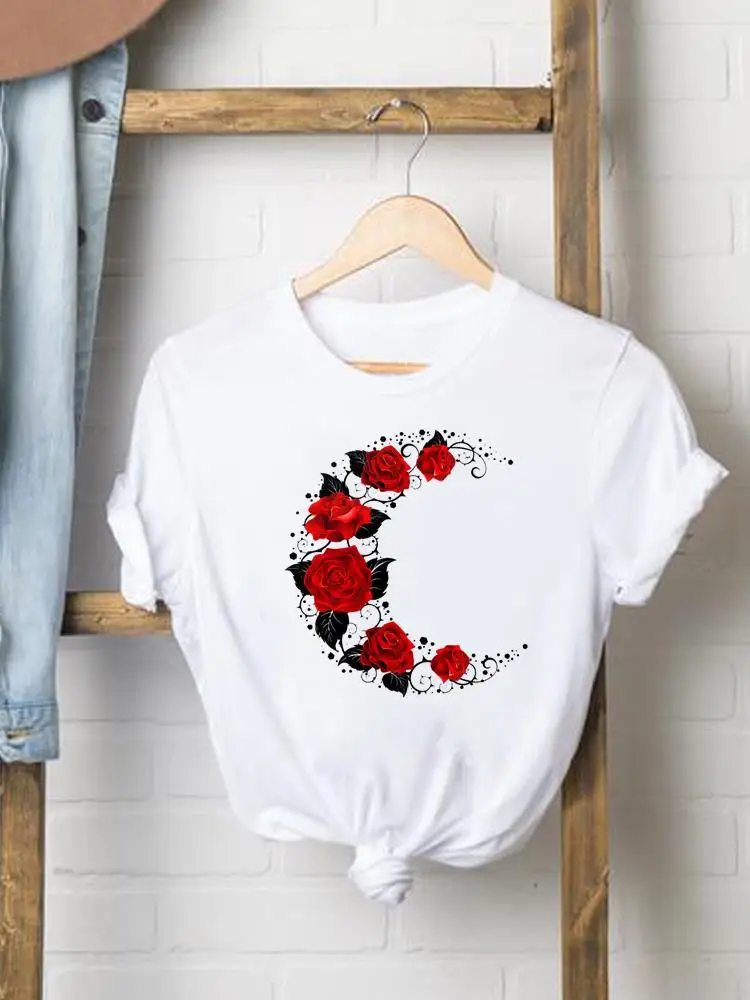 

Женская футболка с коротким рукавом, с цветочным принтом