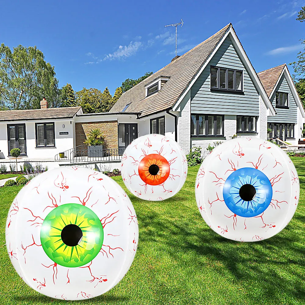 

Halloween Inflatables Eyeball Balloon Scary Bloodshot Eyeballs Decoration Indoor Outdoor Garden Decor for Halloween Lawn Party