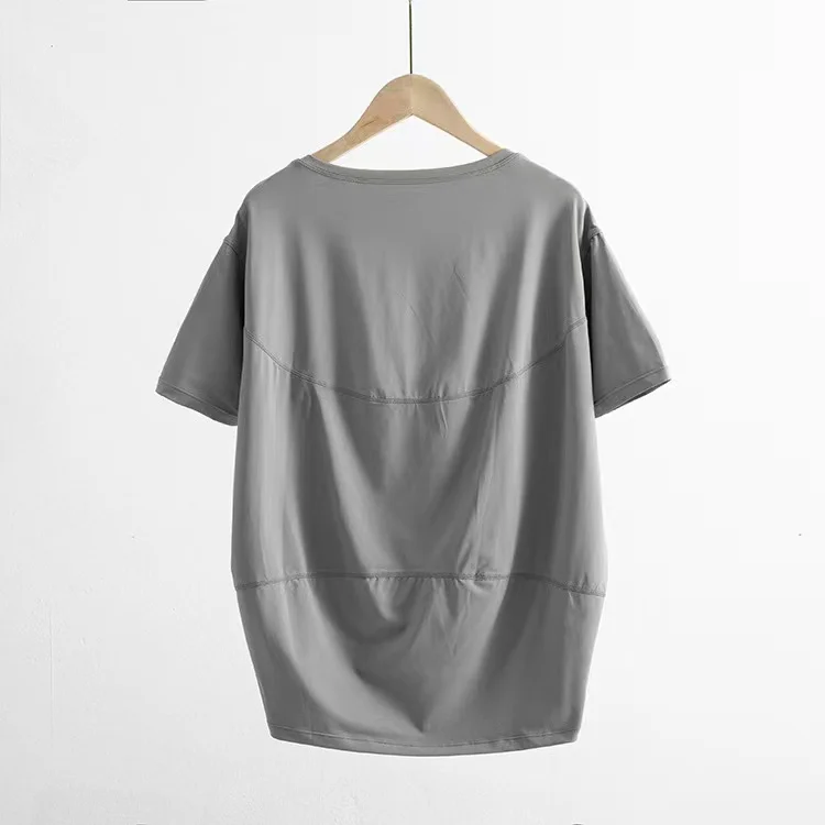 Lulu Women's Summer Short Sleeve T-shirt Fitness Sports Yoga Casual Top Loose Breathable Tops Sports Shirts With Logo