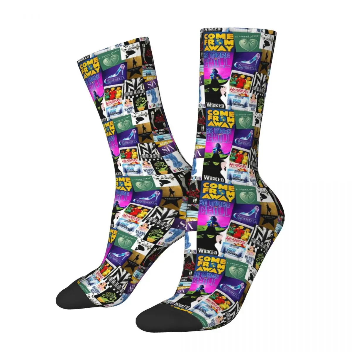 

Новые носки сумасшедшая Мелодия коллаж логотип носки супер мягкие графические женские мужские носки весна лето осень зима идея рождественского подарка