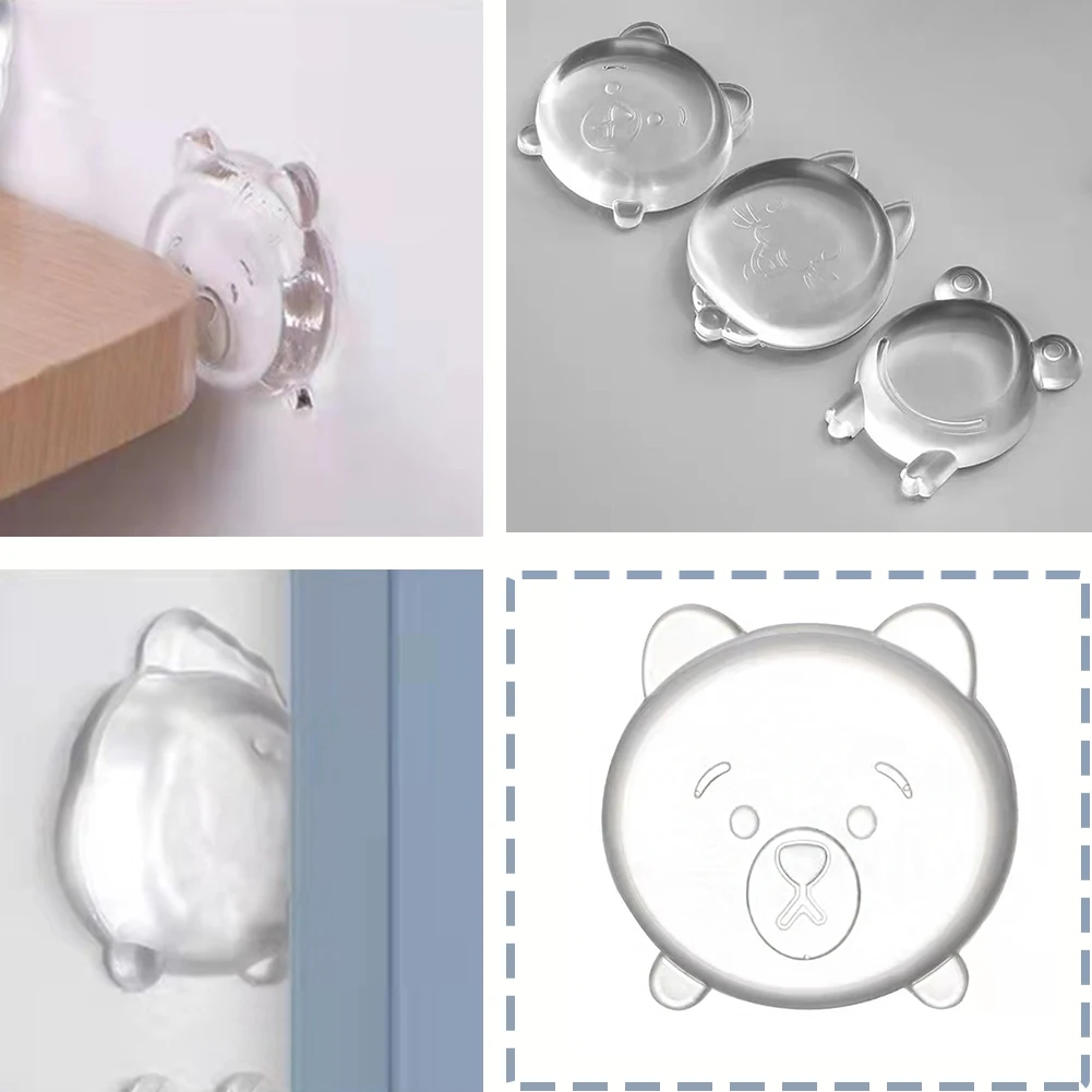 

Cute Mute Door Stoppers Wall Protection Safety Shock Absorber Door Handle Bumpers Security Waterable Transparent Wall Protectors