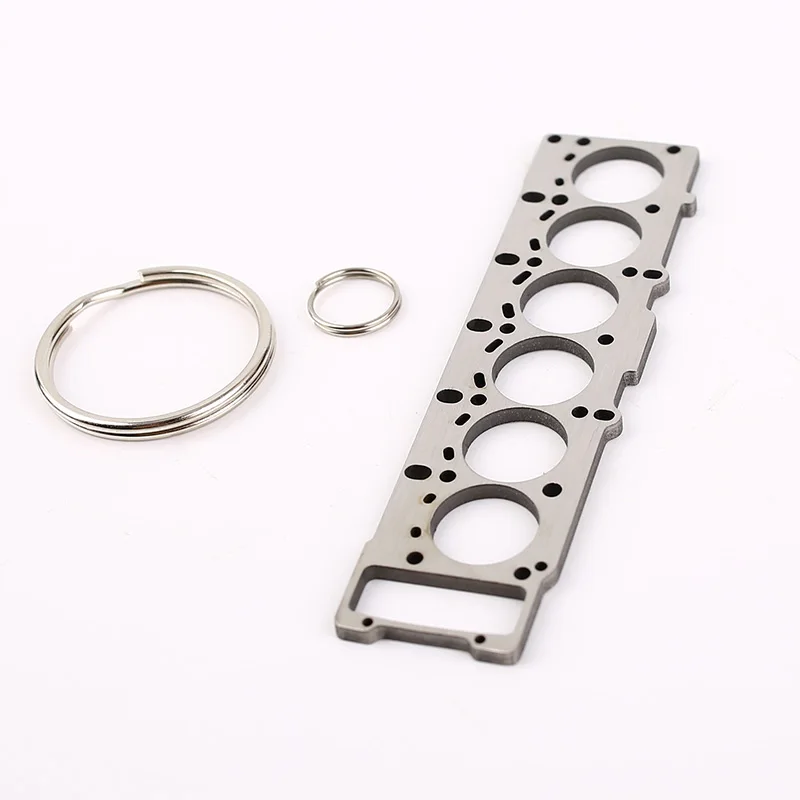 Tuningkeychains JDM Turbo 6 Cylinder Head Gasket Dub Metal Keychain Keyring Key Chain Ring For A4 A6 V60  Civic RS TYPE S3 RS R images - 6