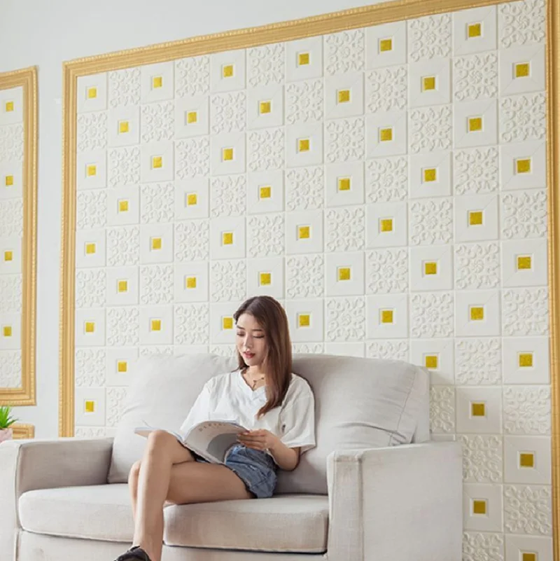 

10Pcs 3D Wall Stickers Imitation Brick Wall Bedroom Decoration Ceiling Stickers Wallpaper for Living Room Bedroom