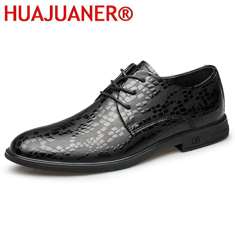 

Newest Men's Dress Shoes Brand Designer Business Office Lace-Up Formal Shoes Men Retro High Quality Leather Oxford Shoes for Men