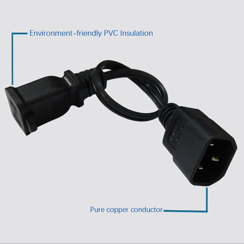 Штекер IEC 320 C14 в США 2-контактный гнездовой кабель адаптера питания Nema 1-15R 2P