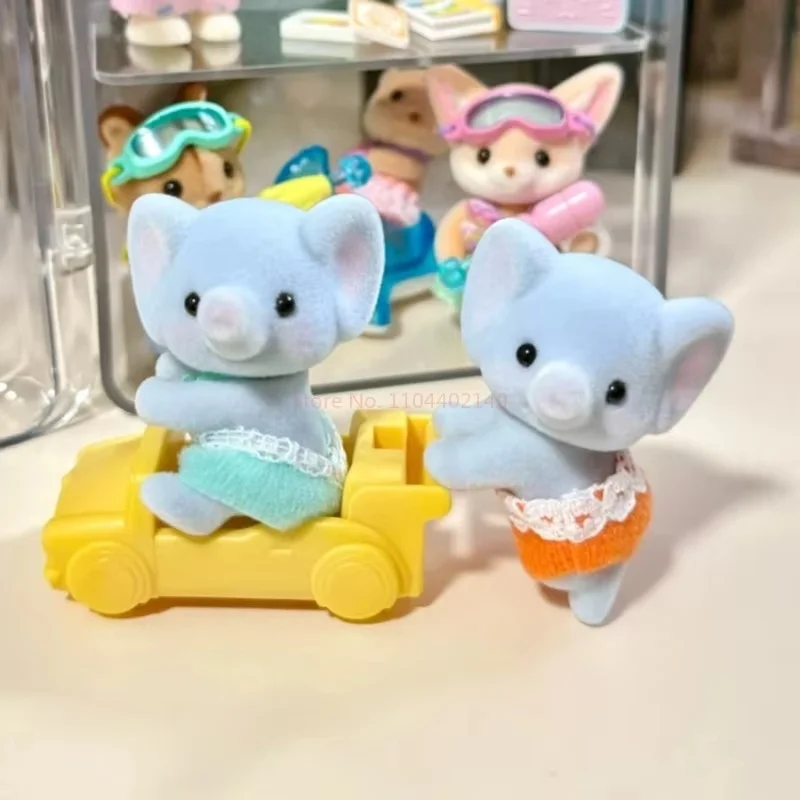 Горячая серия Sylvanian Families Twins аниме-фигурка слон кленовый лист кошка пятнистый