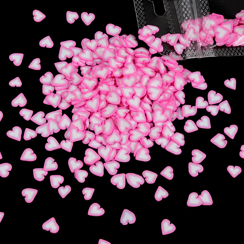 Red Love Sequins Nail Art Supplies For Professionals Pink Clay Slice Valentine's Day Flakes Manicure Design Nails Decorations | Красота и