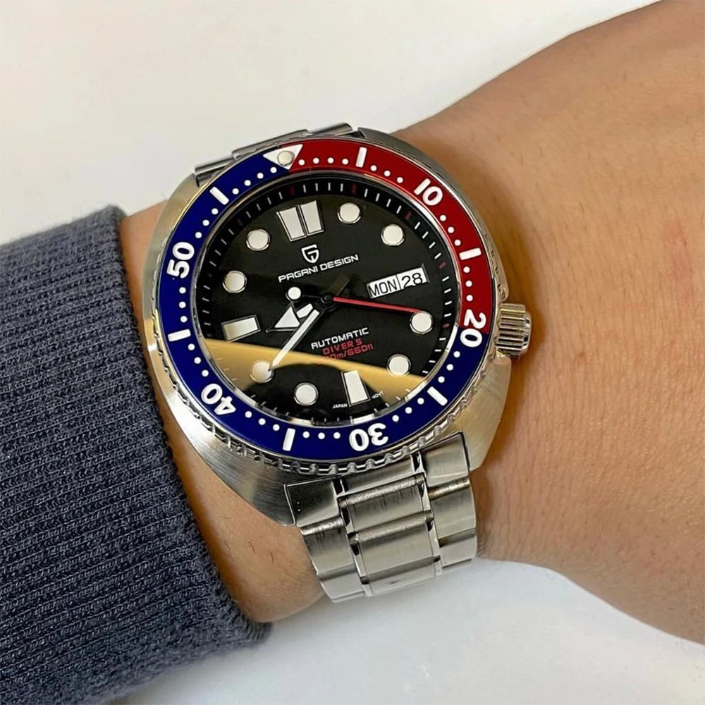 PAGANI DESIGN New Abalone Diving Men Mechanical Wristwatches Luxury Sapphire Glass Automatic Waterproof Watch Relogio Masculino