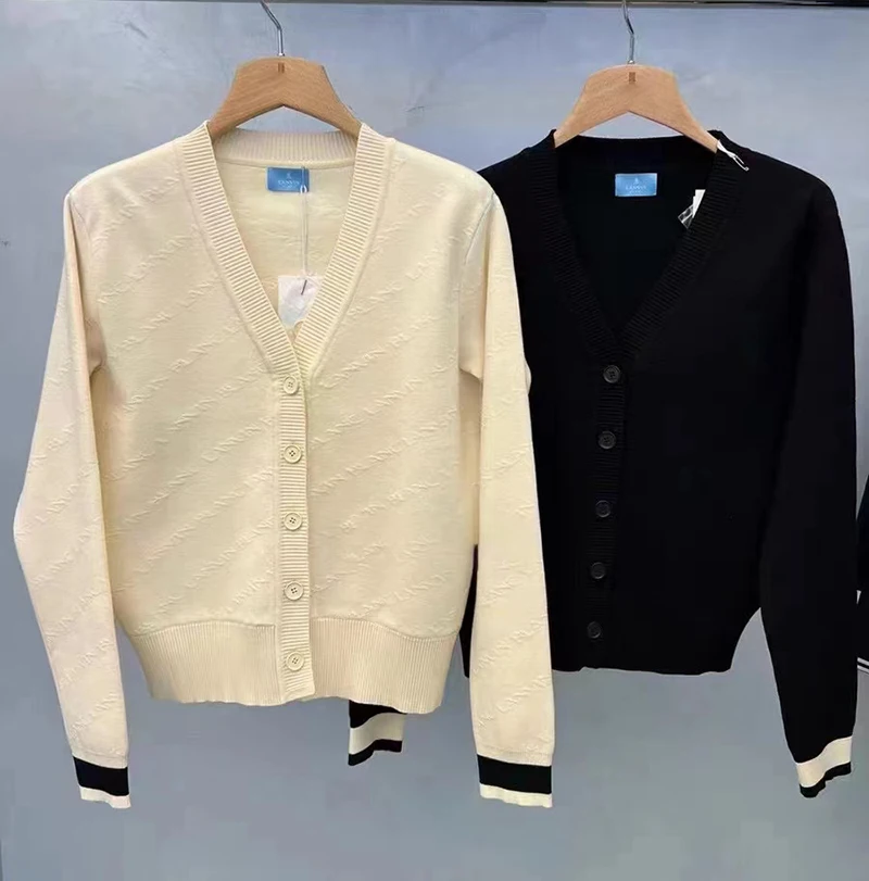 

Женская трикотажная одежда для гольфа с длинным рукавом, новинка 2023, простой удобный кардиган с V-образным вырезом для гольфа, Спортивная дышащая куртка для гольфа