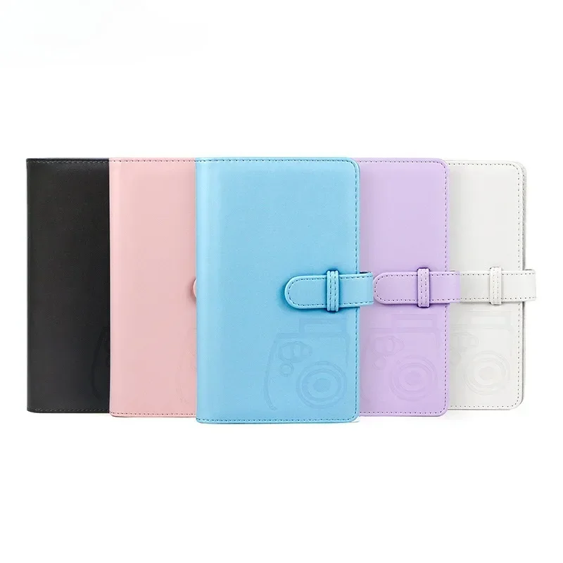 Чистый цвет из искусственной кожи с 96 карманами 3-дюймовый чехол для фотоальбома