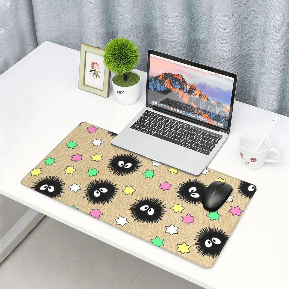Игровой коврик для мыши Spirited Away Soot Sprite Настольный ПК большой тканевый компьютера