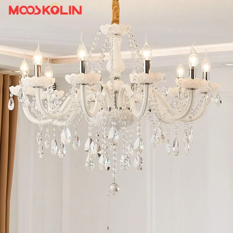 

Modern White Crystal Chandelier Lights Lamp Chandeliers For Living room bedroom Fixture Crystal Light Lustres de crista lighting