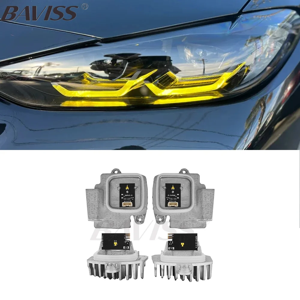 

Дневные Ходовые Огни BAVISS LED DRL Для BMW M3 M4 G22 G23 G80 G82, Желтые, Синие, Красные, С Эффектом «ангельские Глазки»