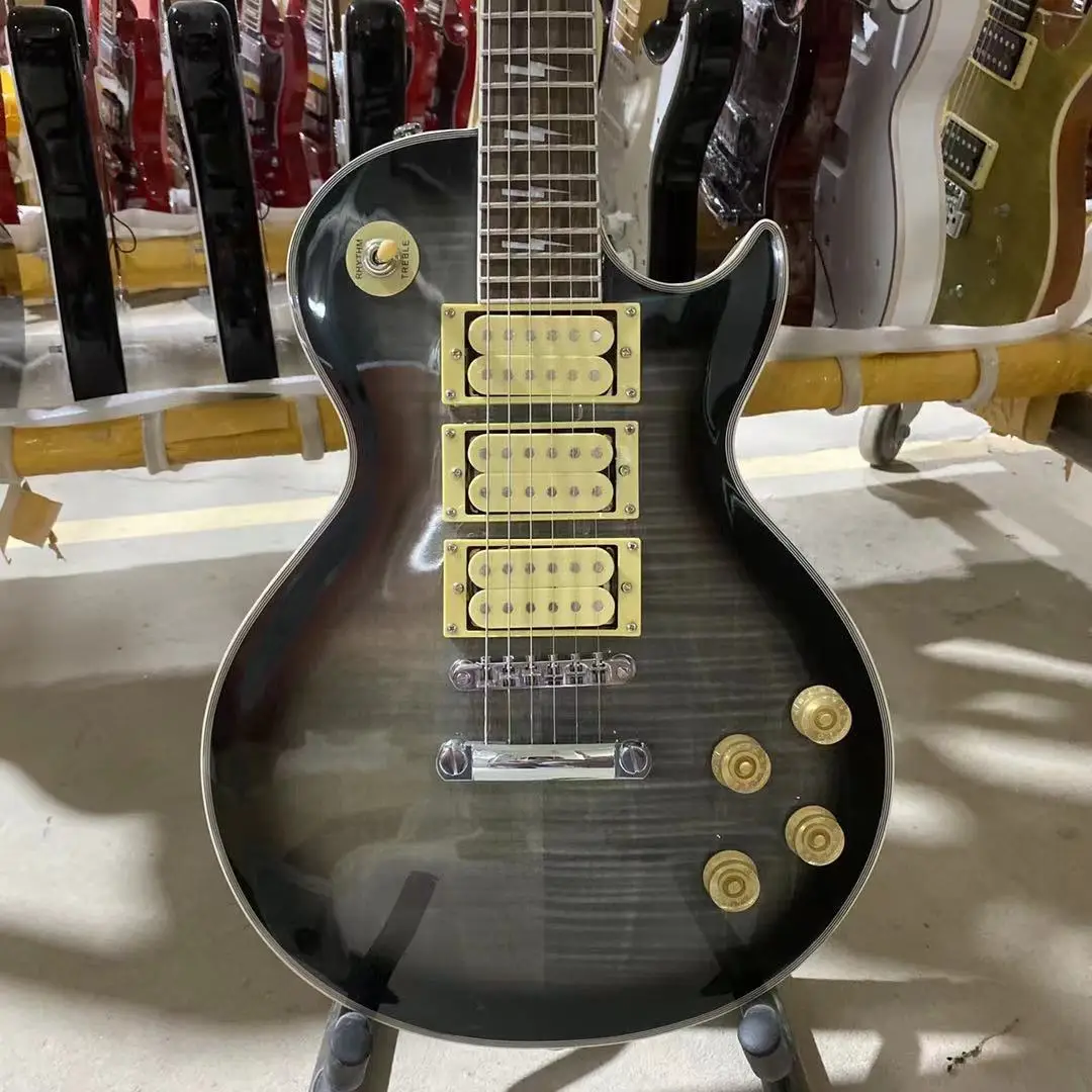

ACE Frehley Electric Guitar Tiger Maple Top Chrome Hardware solid Mahogany Body Rosewood Fingerboard Free Shipping