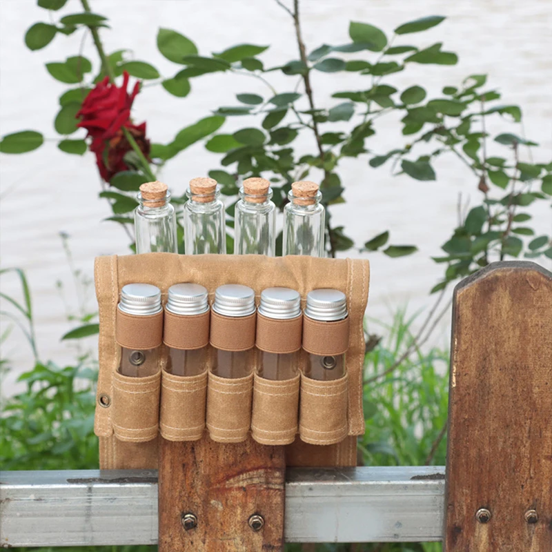 

Портативные бутылки для приправ для кемпинга и пикника, Холщовая Сумка для хранения, Набор сумок для бутылок для специй на открытом воздухе, держатель для карт