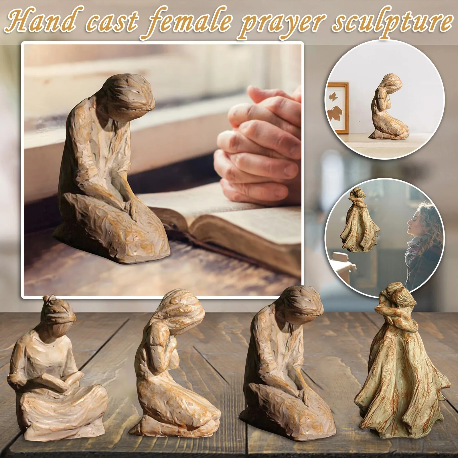 

Woman Kneeling And Praying Resin Ornaments Home Decoration Crafts Bust