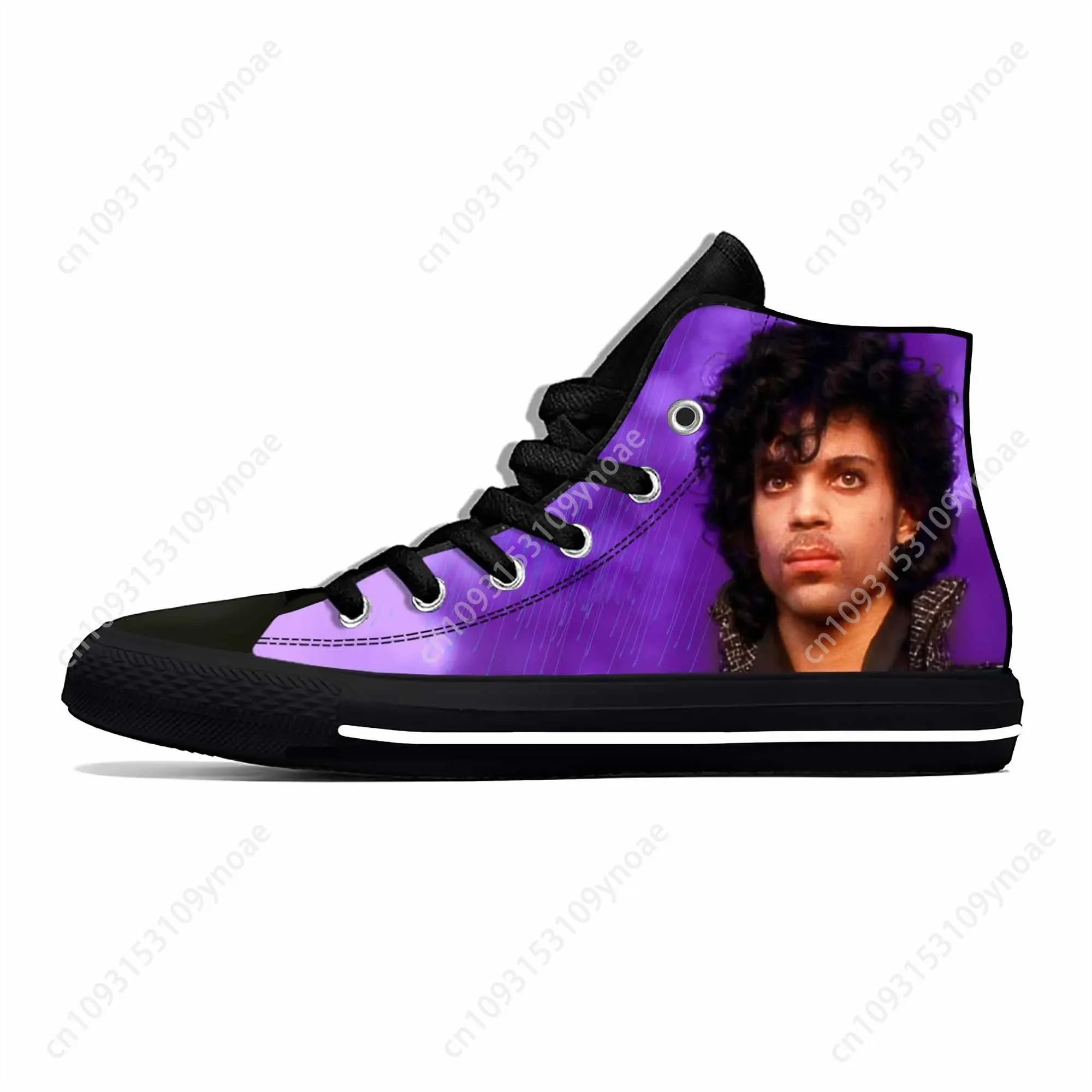 Rain Symbol Rock Music Guitar Purple Prince Funny Casual Cloth Shoes High Top Comfortable Breathable 3D Print Men Women Sneakers
