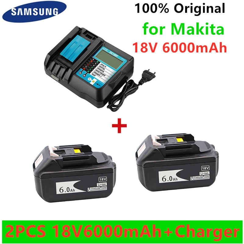 

100% New Original BL1860 Akku 18V 6000mAh Lithium-ionen für Makita 18 v Batterie BL1840 BL1850 BL1830 BL1860B + 4A Ladegerät