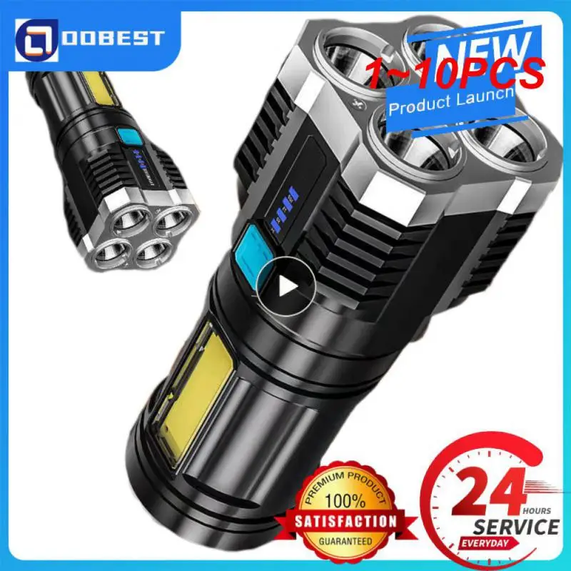 

1~10PCS Super Bright LED Flashlight with Safety Hammer and Strong Magnets Side Light Light Portable Lantern for Adventure