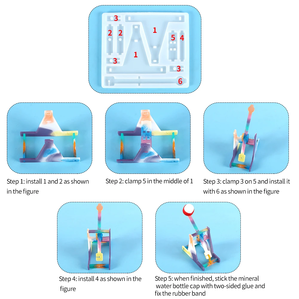 Форма для катапульты из силиконовой смолы с резиновой лентой сделай сам игровой