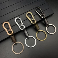 spring key chain stainless steel gourd buckle retractable waist belt clip carabiner unisex key rings holder anti lost pendants