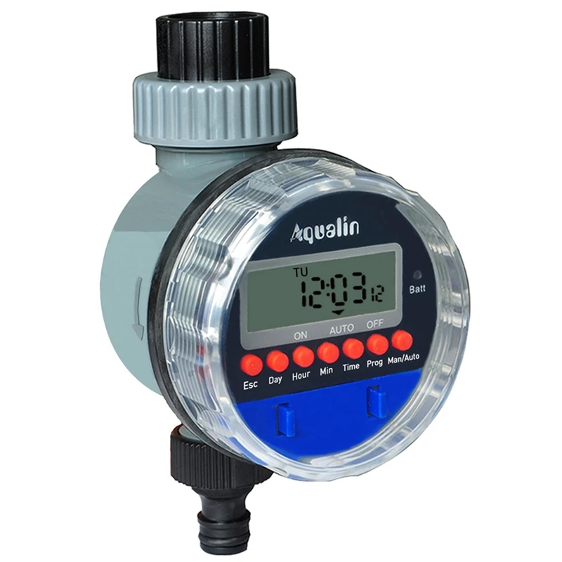

AQUALIN Automatic Display Watering Timer Electronic Home Garden Ball Valve Water Timer for Garden Irrigation Controller