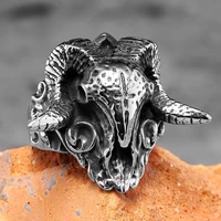 nordic viking claw cross skull stainless steel mens rings punk retro for male boyfriend biker jewelry creativity gift wholesale
