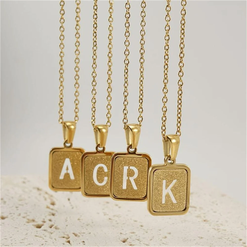 A-Z Pendant Letter Necklace for Men Women Stainless Steel Gold Chain Wholesale Dropshipping Jewelry 18inch Necklace Gifts Men