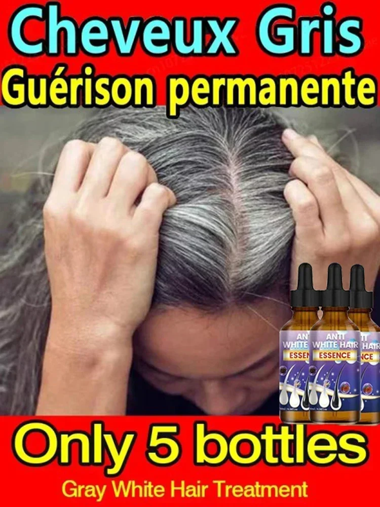 Сыворотка пераватан rambut abu-abu nutrisi perbaikan warna alami ke Hitam perawatan Rambut rontok Pria Wanita