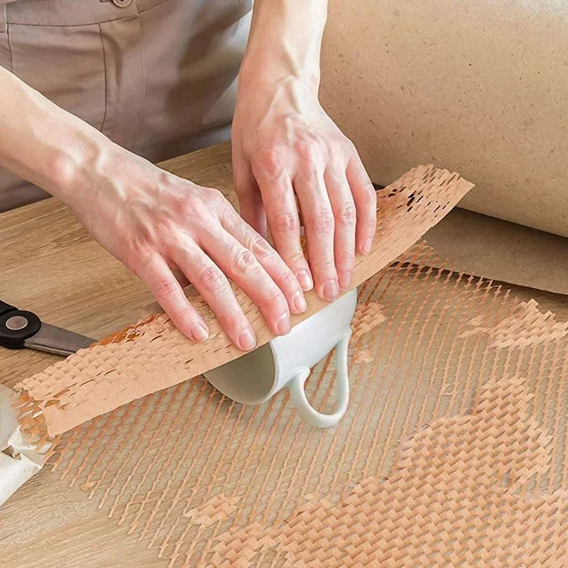 3 рулона переработанной упаковочной бумаги 12 дюймов X 33 фута эко сотовая бумага