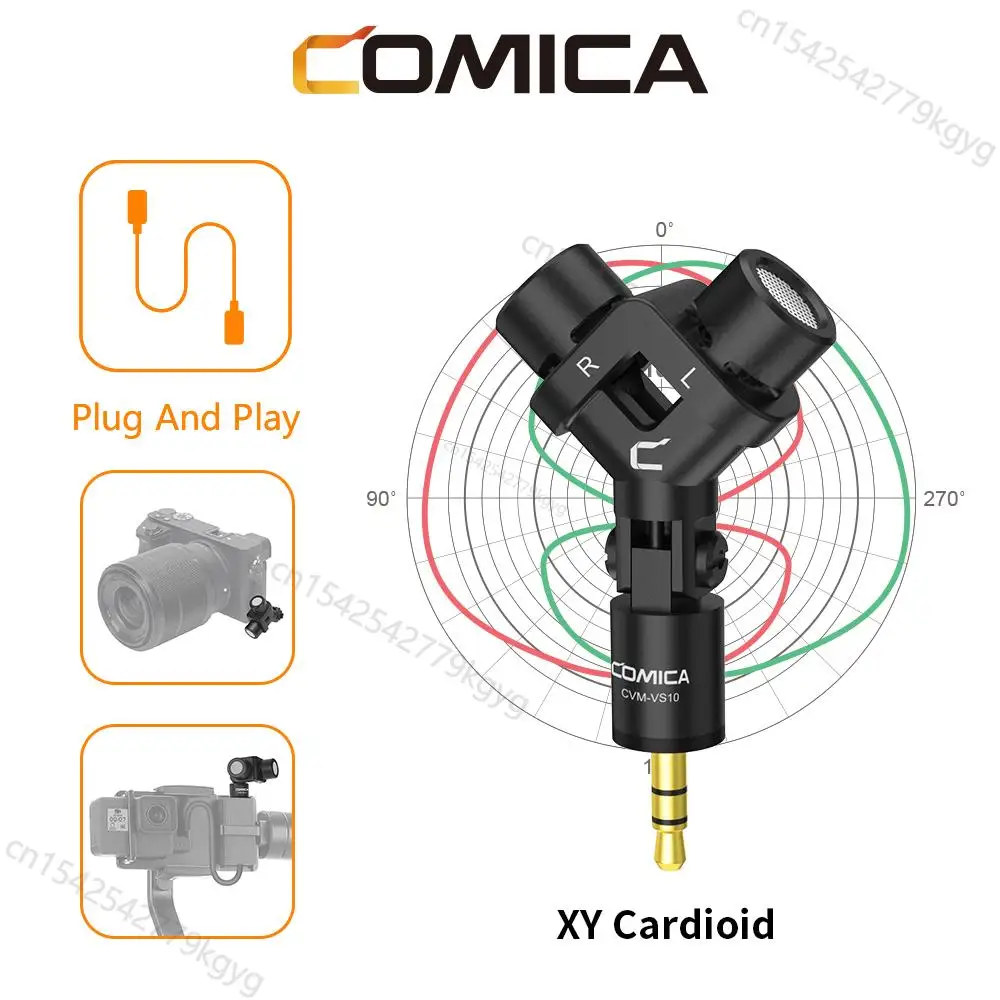 

Comica CVM-VS10 Stereo Microphone XY Dual Channel Cardioid Video Mic for Gopro Camera Android Smartphone Youtube Recording Vlog