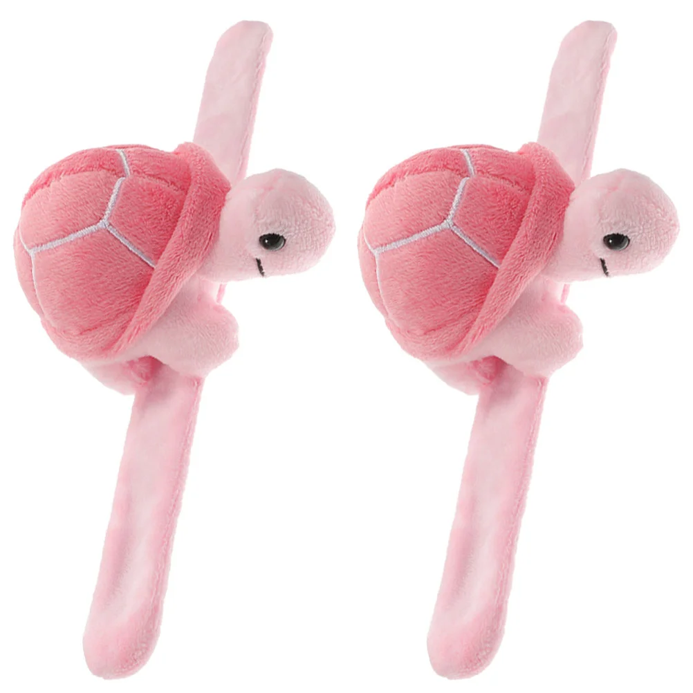 

2pcs Plush Animal Style Slap Bracelets Turtle Bracelet Slap Wrist Band Wrist Decorations