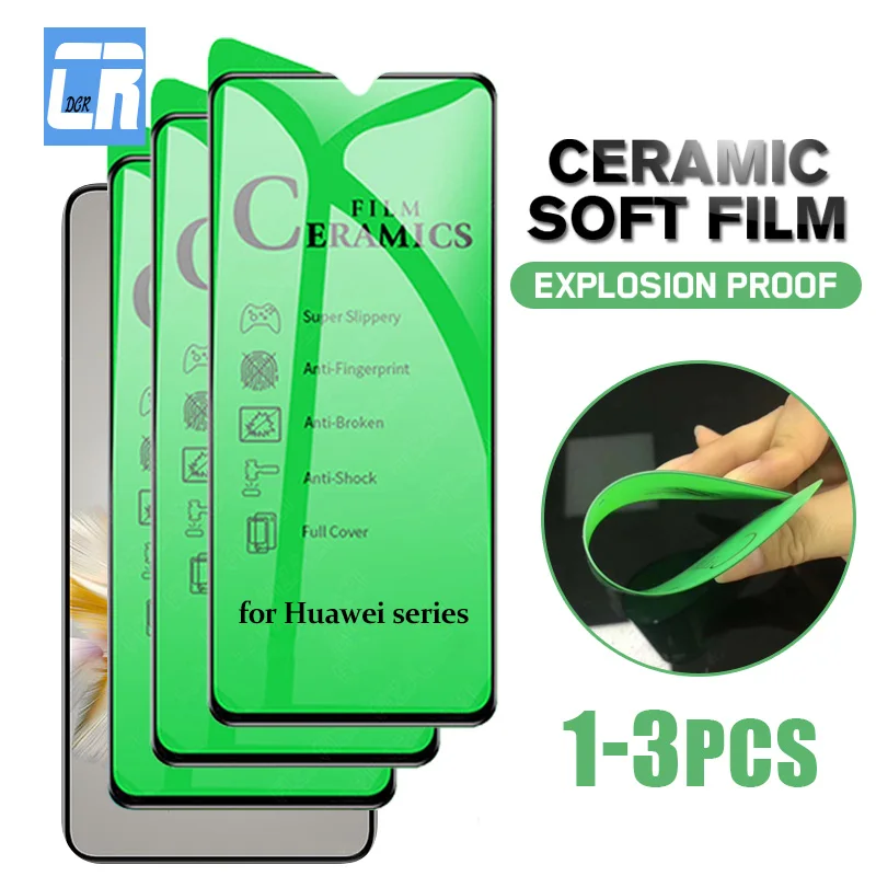 

1-3pcs Ceramic Film for Huwei P30 P40 Lite P50E Y9A Nova 10Z 9 8 SE Mate 50 Screen Protector for Honor X9 X8 X7 X6 X30 X40i Film