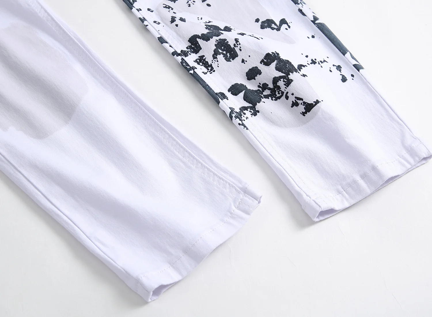 Mens Streetwear Jeans With Print Straight Casual Slim Denim Pants Oversize Hip HOP Elastic Denim Trousers For Men Fashion 2022