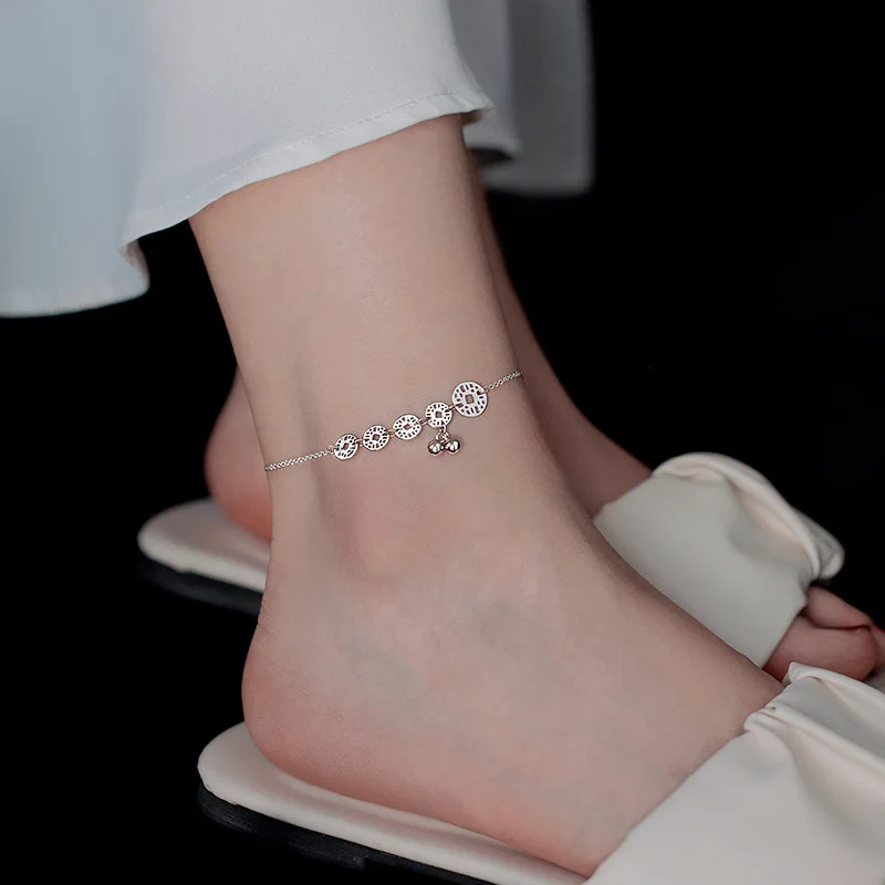 

Браслет на ногу из серебра 925 пробы с колокольчиком, женский браслет на ногу премиального дизайна, модные ювелирные украшения, 2022